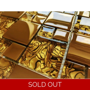 143x Luxury Copper Gold Metallic Foil Glass Mosaic Wall Tile